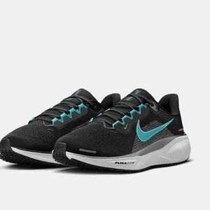 Nike Pegasus 41 Running Shoes Size 11.5 Black Teal Lace Up Tennis Mesh